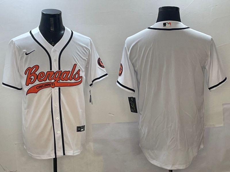 Men Cincinnati Bengals Blank White Joint Name 2025 Nike Limited NFL Jersey style 1